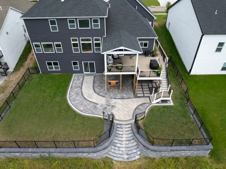 Backyard paver patio built by Green Operations in St. Louis