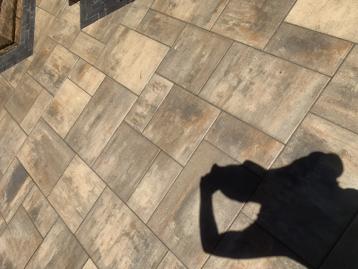 Close-up of clean paver surface with sealed joints